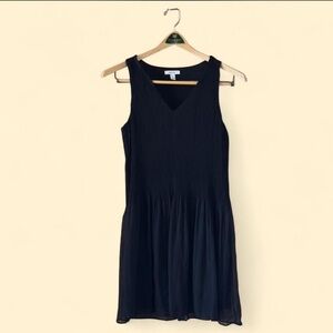 Nine West black chiffon mini dress size S minimal sleeveless little black dress